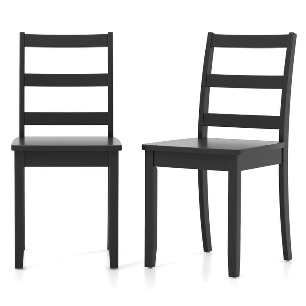 Topcobe Set of 2 Wood Dining Chairs with Solid Rubber Wood Legs, Indoor Outdoor Chairs Patio Chairs Kitchen Chairs for Living Room, Black Topcobe Set of 2 Wood Dining Chairs with Solid Rubber Wood Legs, Indoor Outdoor Chairs Patio Chairs Kitchen Chairs for Living Room, Black