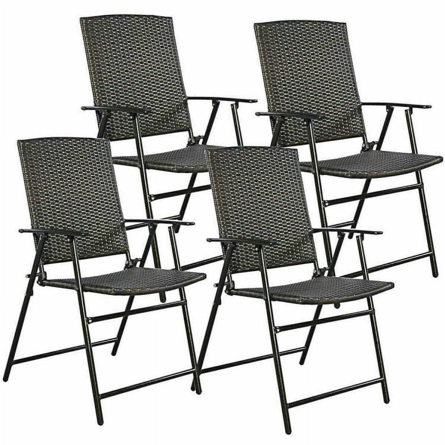 Topcobe Set of 4 Rattan Folding Chairs, Patio Dining Chairs Topcobe Set of 4 Rattan Folding Chairs, Patio Dining Chairs