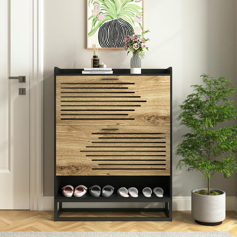 Topcobe Shoe Cabinet with Doors, Modern Wood Shoe Storage Cabinet, Freestanding Shoe Organizer Cabinet for Entryway, Hallway, Living Room, Black Topcobe Shoe Cabinet with Doors, Modern Wood Shoe Storage Cabinet, Freestanding Shoe Organizer Cabinet for Entryway, Hallway, Living Room, Black