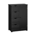 thumbnail image 1 of Topcobe Standing Indoor Wooden Cabinet with 4 Drawers, Bathroom Furniture, Toilet Storage Organizer, Black, 1 of 8