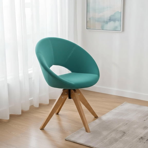 Topcobe Swivel Accent Chair with Oversized Upholstered Seat for Home Office, Single Sofa Chair for Living Room Bedroom Balcony, Simple Stylish Design, Green