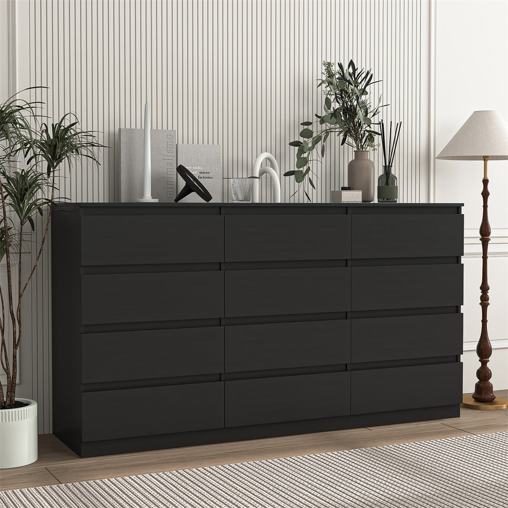 Topcobe Twelve Drawer Cabinet without Handle, Filing Cabinets for Home Office, Black Topcobe Twelve Drawer Cabinet without Handle, Filing Cabinets for Home Office, Black