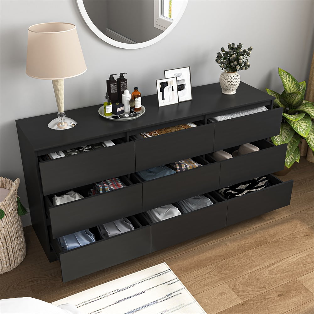 Topcobe Twelve Drawer Cabinet without Handle, Filing Cabinets for Home Office, Black Topcobe Twelve Drawer Cabinet without Handle, Filing Cabinets for Home Office, Black