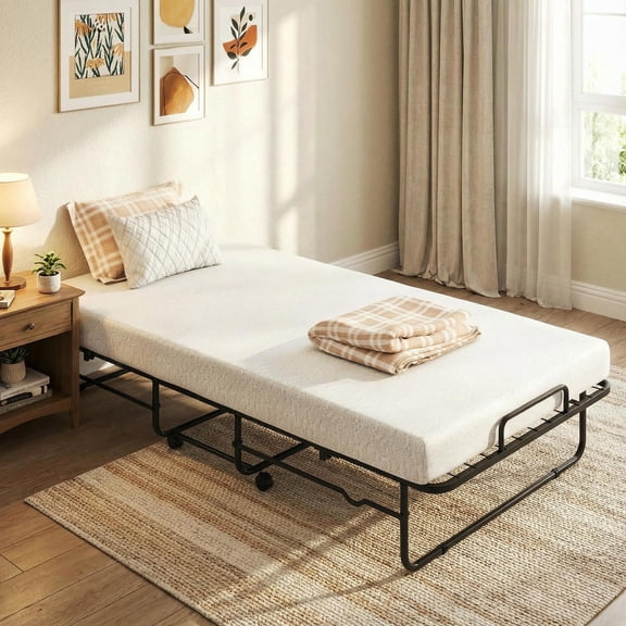 Topcobe Twin Size Folding Sofa Bed with Memory Foam Mattress and Sturdy Metal Base, Indoor Furniture, Modern Furniture for Bedroom