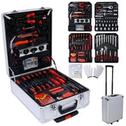 Topcobe Ultimate 899-Piece Tool Set, Rolling Toolbox with 4 Storage Drawers, Comprehensive Home & Garden Maintenance Kit, Perfect for Handymen & DIY Enthusiasts, Silver Case
