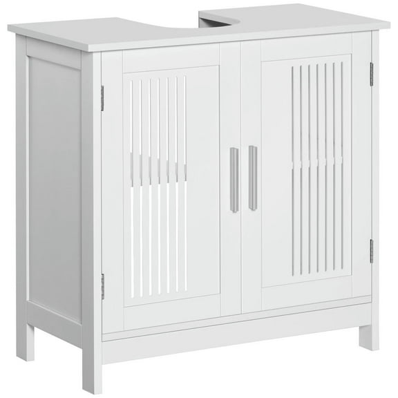 Topcobe Under Sink Pedestal Storage Bathroom Cabinet, Indoor Modern Furniture for Bathroom, Gray White