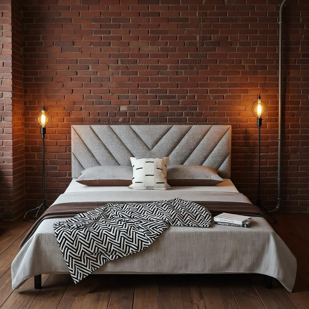 Topcobe Upholstered Linen Headboard for Queen and King Size Bed Frames, Arrowhead, Gray