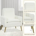 thumbnail image 1 of Topcobe Upholstered Sherpa Modern Accent Armchair for Living Room Upholstered Lazy Chair, White, 1 of 8