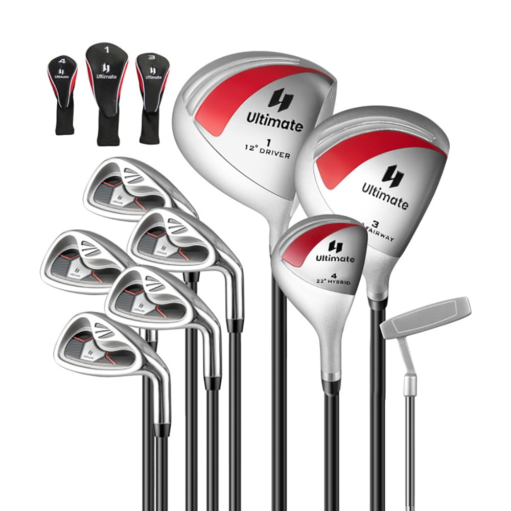 Topcobe Women's 9 Pieces Complete Golf Club Set, Young Men & Women Golf Clubs, Red Topcobe Women's 9 Pieces Complete Golf Club Set, Young Men & Women Golf Clubs, Red