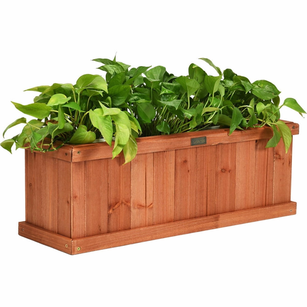 Topcobe Wooden Decorative Planter Box for Garden Yard and Window, Raised Beds for Yard Garden, Planters for Plants