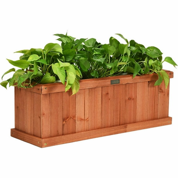 Topcobe Wooden Decorative Planter Box for Garden Yard and Window, Raised Beds for Yard Garden, Planters for Plants