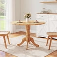 thumbnail image 1 of Topcobe Wooden Dining Table with Round Tabletop and Curved Trestle Legs, Furniture Table for Living Room, Easy Assembly, Classic Design, Natural, 1 of 8