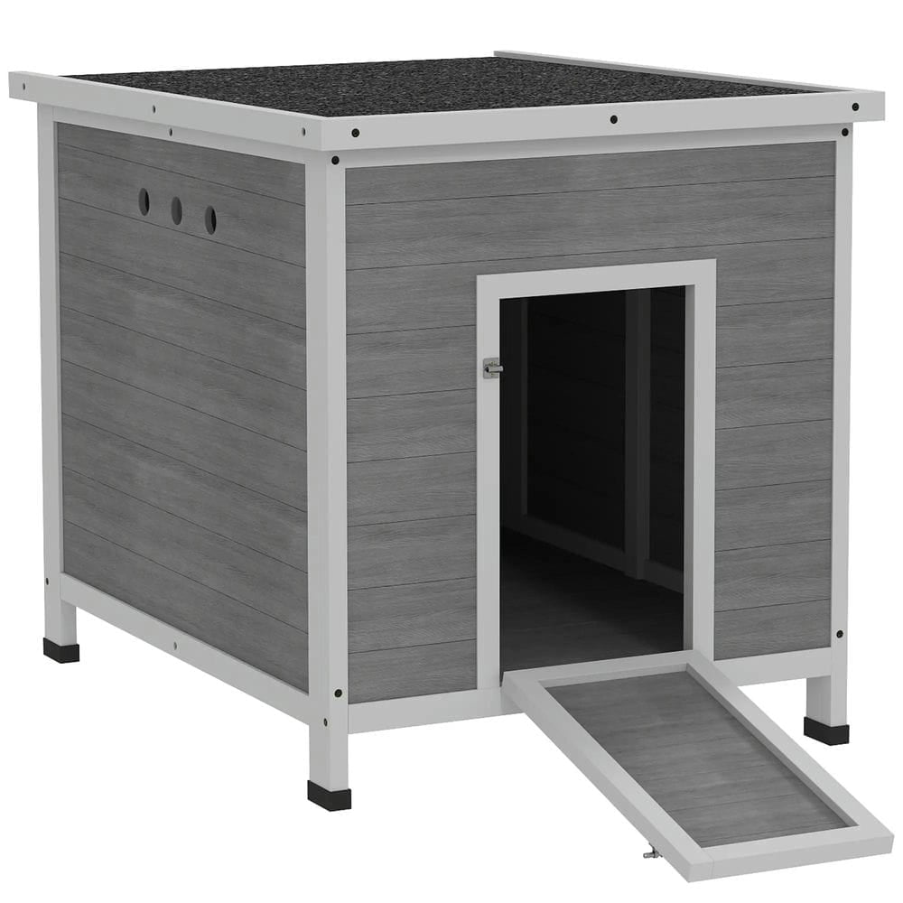 Topcobe Wooden Duck Coop with Openable Roof, Removable Floor, Double Doors, Ramp, for 2-4 Ducks, Chickens, Outdoor Wooden Pet Shelter, Gray Topcobe Wooden Duck Coop with Openable Roof, Removable Floor, Double Doors, Ramp, for 2-4 Ducks, Chickens, Outdoor Wooden Pet Shelter, Gray