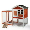thumbnail image 1 of Topcobe Wooden Large Rabbit Hutch Chicken Coop w/ Nesting Box, 1 of 4