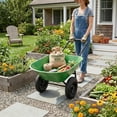 thumbnail image 1 of Topcobee 2 Tire Heavy-Duty Dolly Utility Cart Wheelbarrow Garden Cart, Rolling Garden Cart Stool-Light Green, 1 of 7