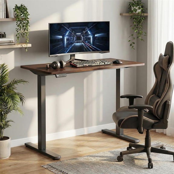 Topcobee Electric Standing Desk Frame Height Adjustable Computer Desk Base with LED Display, Stand up Desk, Bedroom Desk, Modern Furniture for Home-Black