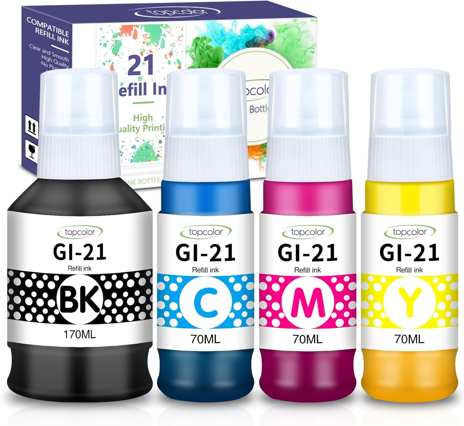 Topcolor GI21 G3260 G3270 Ink Bottles Compatible for Canon 21 GI21