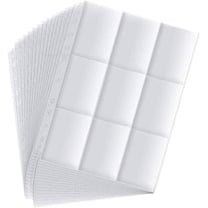 Topcolorusa 2700 Pockets Trading Card Sleeve Pages,150 Pack Double Side 9-Pocket Trading Card Binder Sleeves Page Protectors Sheet for  Trading Cards & Sports Cards for 11 Ring Binder