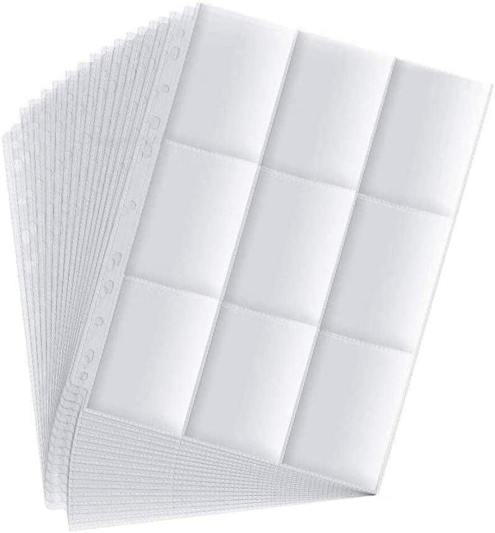 Topcolorusa 2700 Pockets Trading Card Sleeve Pages,150 Pack Double Side 9-Pocket Trading Card Binder Sleeves Page Protectors Sheet for Skylanders, Pokemon, Top Trumps for 11 Ring Binder
