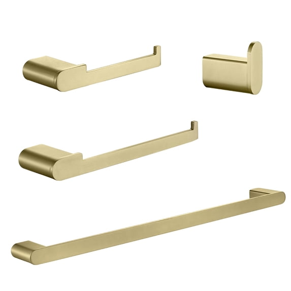 Topcraft 4 PCS 2 Colors Bathroom Hardware Set Wall Hanging Towel Strip Set Brushed Gold