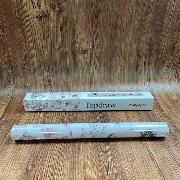 Topdraw Wallpaper,Floral Wallpaper Peel and Stick, Rose Flowers Contact Paper, Modern Wall Murals Self Adhesive Removable Waterproof for Room Shelves Cabinet Drawer Table Decor (Black, Red, Beige)