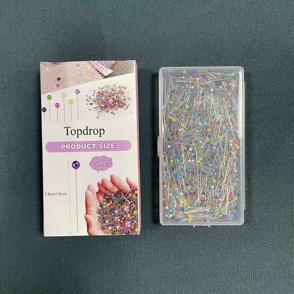 Topdrop Sewing needles,Sewing Pins (Upgraded), 1.5 inch Straight Pins with 4MM Colored Ball Glass Head, Quilting Pins for Fabric, Jewelry DIY, Craft and Sewing Project