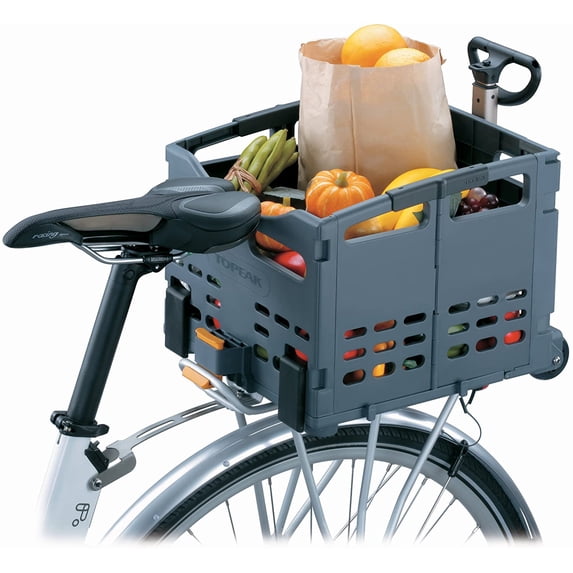 Topeak Bike Trolley Tote Folding Basket Gray