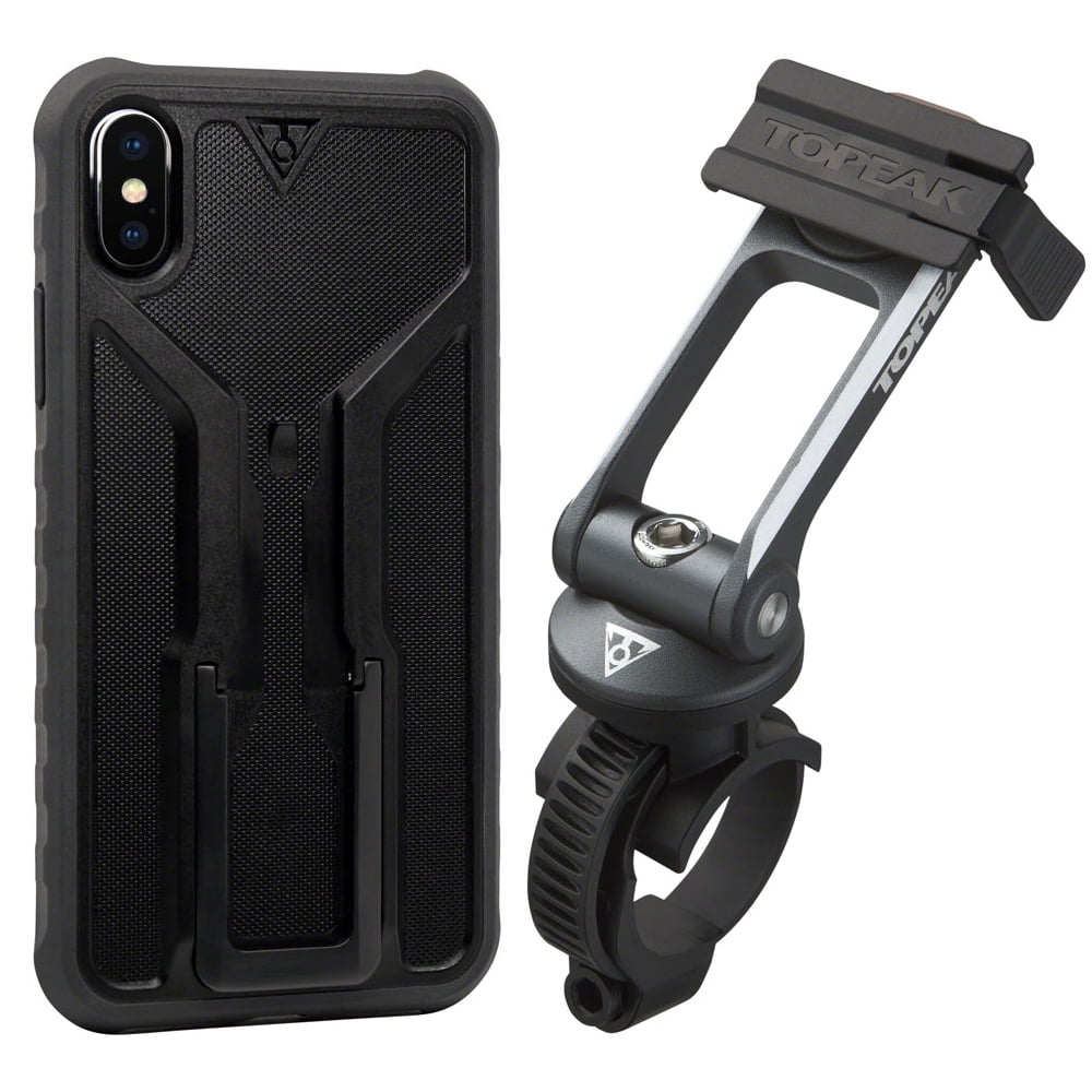 TOPEAK RideCase Pour IPhone 12 Mini - Étui Vélo Ultra-Résistant Aluminium & Fibre De Verre - Noir/Gris
