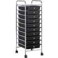 thumbnail image 1 of Yaheetech 10 Drawer Rolling Storage Cart Organizer with Lockable Wheels, Black, 1 of 14