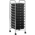thumbnail image 1 of Topeakmart 10 Drawer Rolling Storage Cart Organizer with Lockable Wheels, Black, 1 of 14