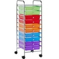 thumbnail image 1 of Topeakmart 10 Drawer Rolling Storage Cart Organizer with Lockable Wheels, Multicolor, 1 of 14