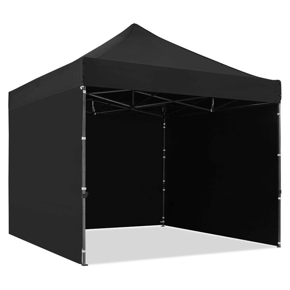 Topeakmart 10 x 10 ft Commercial Canopy with 3 Sidewalls, Black