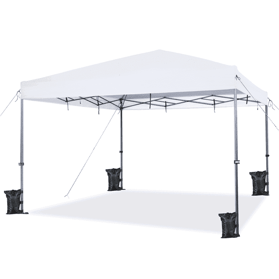 Topeakmart 12x12ft Commercial Pop-up Canopy Tent with Adjustable Height for Outdoor, White