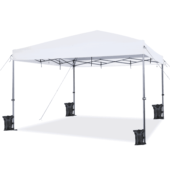 Topeakmart 12x12ft Commercial Pop-up Canopy Tent with Adjustable Height for Outdoor, White