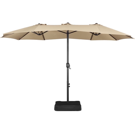 Yaheetech 13ft Patio Parasol Canopy with Crank, Tan