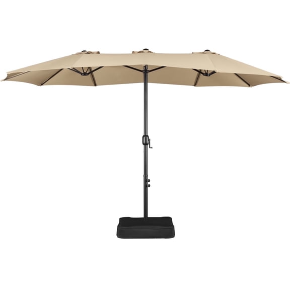 Yaheetech 13ft Patio Parasol Canopy with Crank, Tan