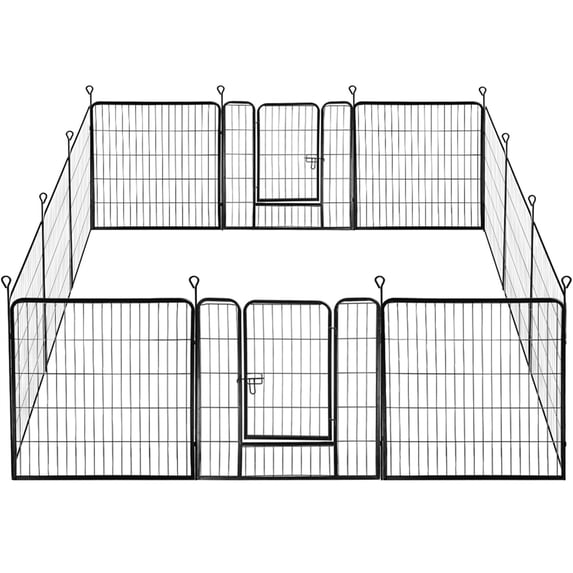 Topeakmart 18 Panels Heavy Duty Pet Playpen Dog Exercise Pen Cat Fence, 31.5''H, Black