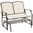 thumbnail image 1 of Yaheetech 2-Person Patio Swing Glider Bench Texteline with Steel Frame, Beige, 1 of 8