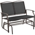 thumbnail image 1 of Yaheetech 2-Person Patio Swing Glider Bench Texteline with Steel Frame, Black, 1 of 7