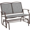thumbnail image 1 of Topeakmart 2-Person Patio Swing Glider Bench Texteline with Steel Frame, Gray, 1 of 7