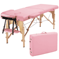 thumbnail image 1 of Yaheetech 2 Sections Adjustable Massage Table Folding Massage Bed with Headrest/Armrest/Hand Pallet Pink, 1 of 15