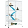 thumbnail image 1 of Yaheetech 2-Story Small Animal Cage Rolling Metal Cage with 2 Removable Ramps & Platforms, White, 1 of 12