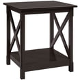 thumbnail image 1 of Yaheetech 2 Tiers X-Design Wood End Table Storage Display End Table Sofa Side Coffee Table, Espresso, 1 of 7