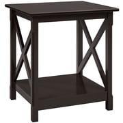 Yaheetech 2 Tiers X-Design Wood End Table Storage Display End Table Sofa Side Coffee Table, Espresso