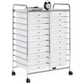 thumbnail image 1 of Topeakmart 20 Drawers Rolling Storage Cart Bin Organizer on Wheels Scrapbook Paper Office School Organizer, White, 1 of 14
