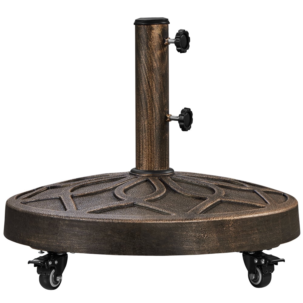 Yaheetech 20" Outdoor Rolling Heavy Duty Patio Market Umbrella Base, Bronze