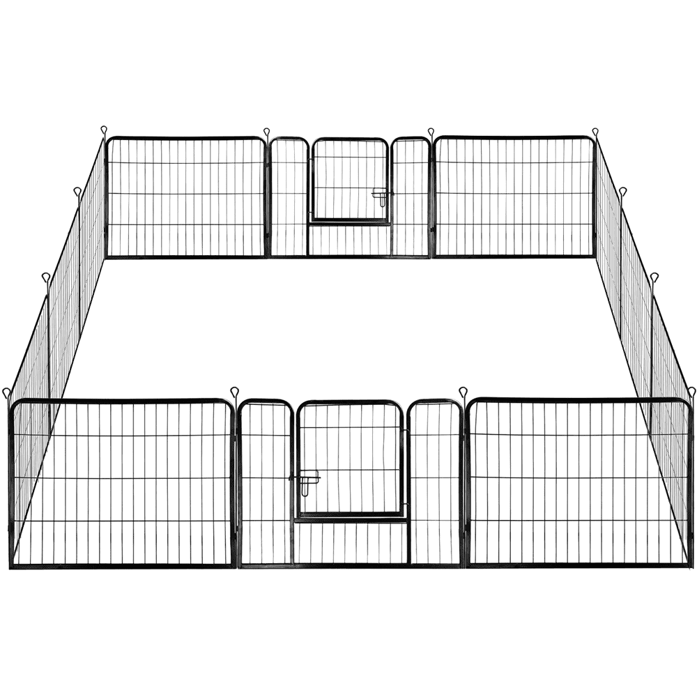 Yaheetech 24"H 24 Panels Heavy Duty Pet Playpen Dog Exercise Pen Cat Fence,Black