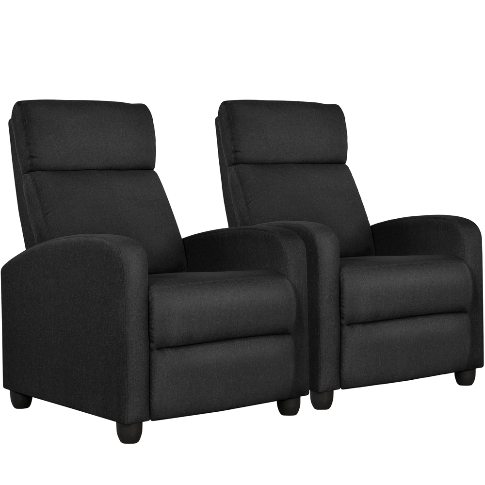 Topeakmart 2PCS Modern Adjustable Fabric Recliner Sofa Chair for Living