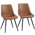 thumbnail image 1 of Topeakmart 2PCS Faux Leather Dining Chairs with Metal Legs for Dining Room, Retro Brown, 1 of 9
