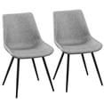 thumbnail image 1 of Yaheetech 2PCS Vanity Faux Leather Dining Chairs with Metal Legs for Dining Room, Gray, 1 of 9